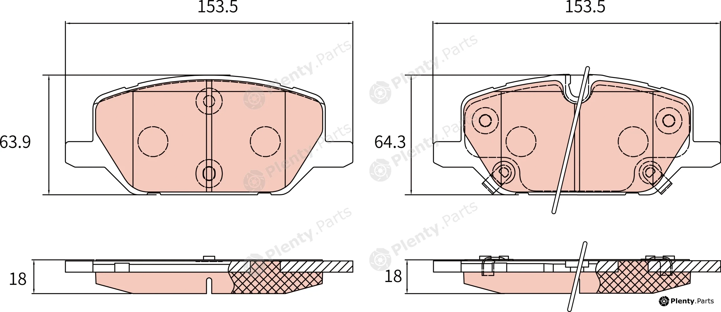 TRW GDB8326DT — Brake Pad Set, disc brake