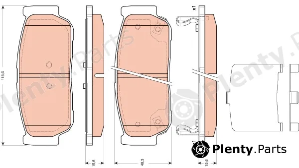 TRW GDB3417 — Brake Pad Set, disc brake
