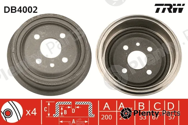 TRW DB4002 — Brake Drum
