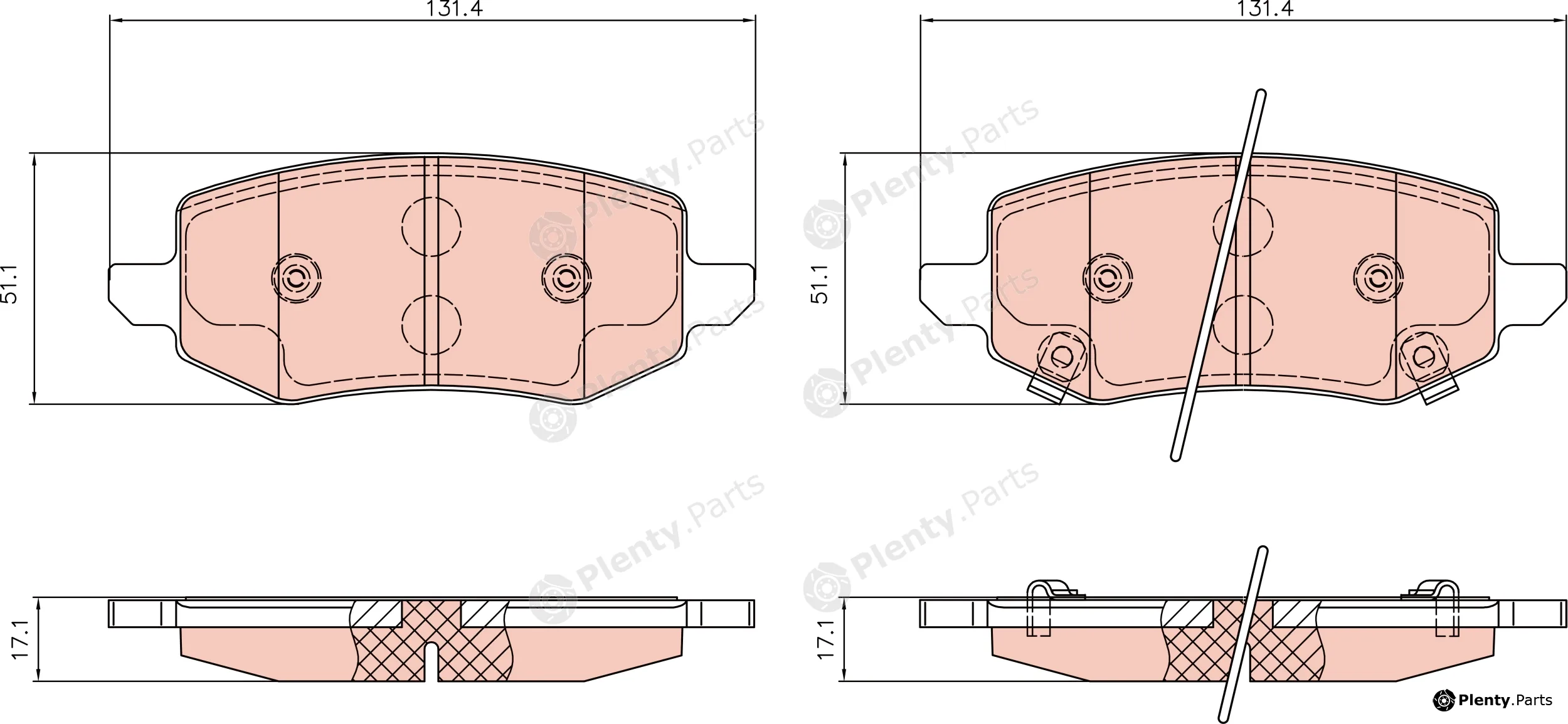 TRW GDB8336DT — Brake Pad Set, disc brake
