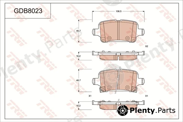 TRW GDB8023 — Brake Pad Set, disc brake