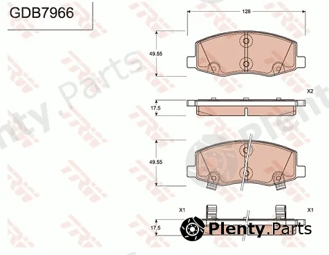 TRW GDB7966AT — Brake Pad Set, disc brake ATEC