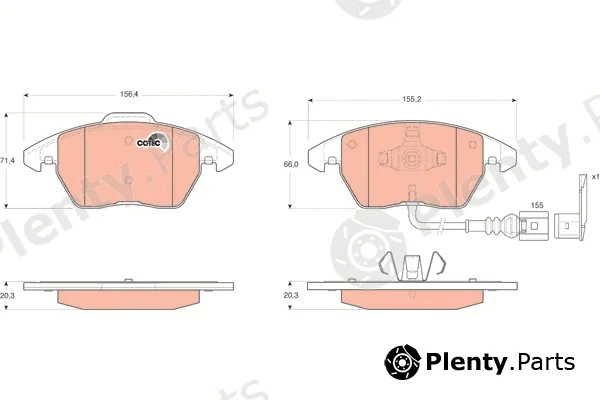TRW GDB1550 — Brake Pad Set, disc brake COTEC
