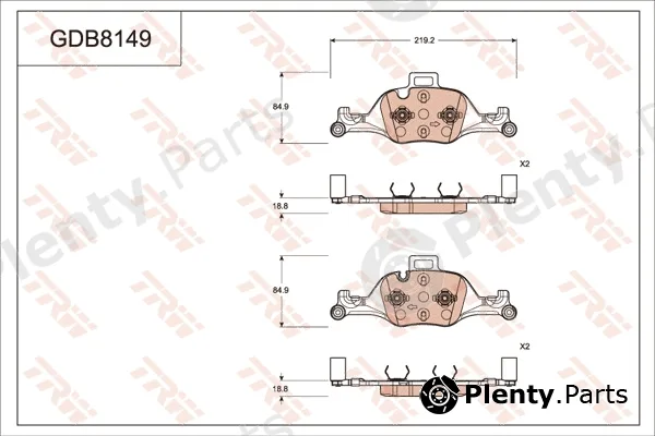 TRW GDB8149 — Brake Pad Set, disc brake