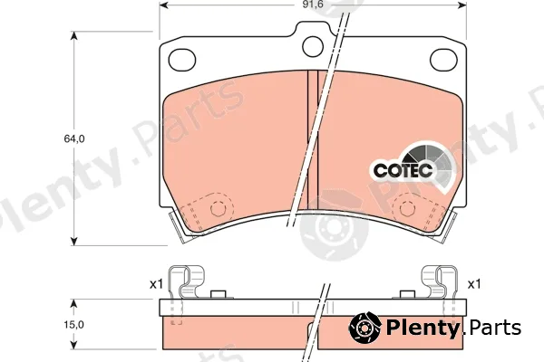 TRW GDB1024AT — Brake Pad Set, disc brake ATEC