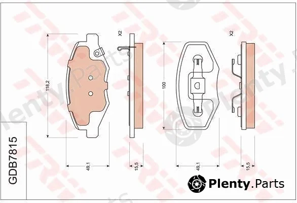 TRW GDB7815AT — Brake Pad Set, disc brake ATEC