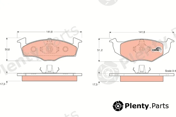 TRW GDB1274 — Brake Pad Set, disc brake COTEC