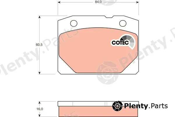 TRW GDB140DT — Brake Pad Set, disc brake DTEC COTEC