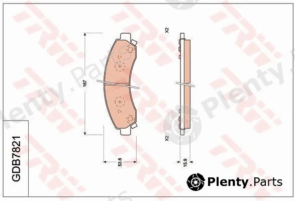 TRW GDB7821 — Brake Pad Set, disc brake