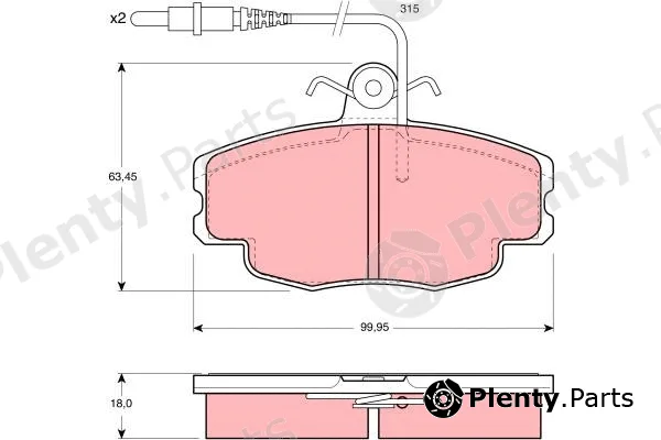TRW GDB114 — Brake Pad Set, disc brake