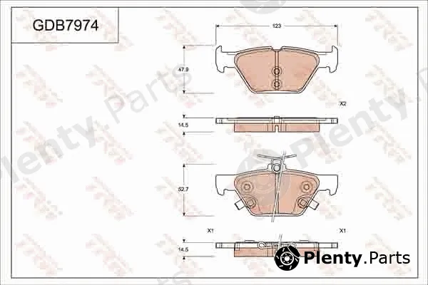 TRW GDB7974 — Brake Pad Set, disc brake