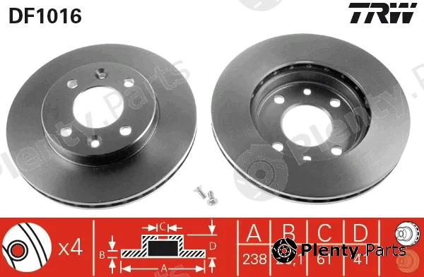 TRW DF1016 — Brake Disc