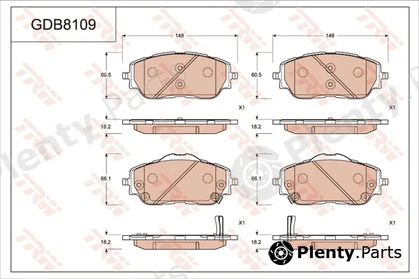 TRW GDB8109AT — Brake Pad Set, disc brake ATEC