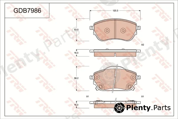 TRW GDB7986 — Brake Pad Set, disc brake