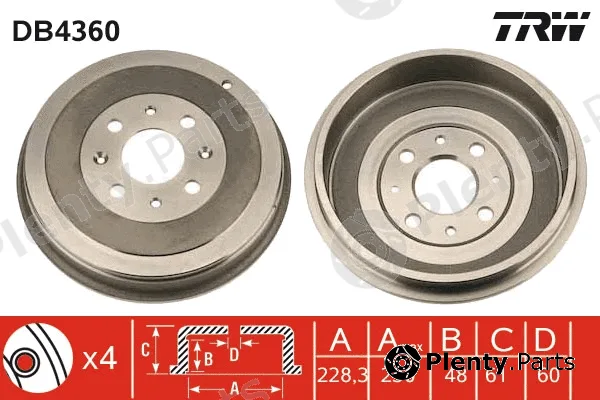 TRW DB4360 — Brake Drum
