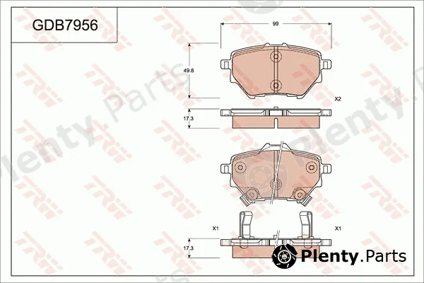 TRW GDB7956 — Brake Pad Set, disc brake