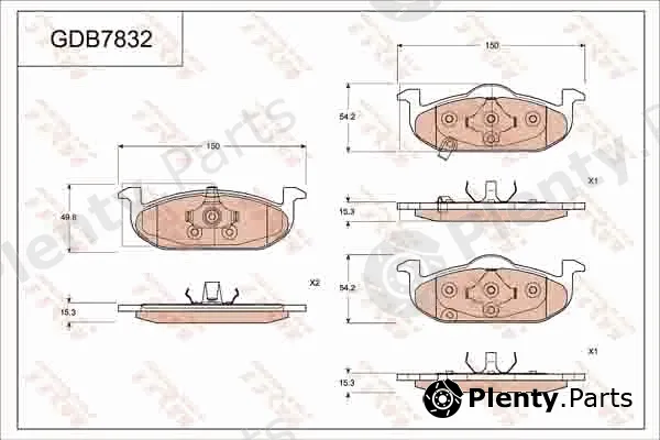 TRW GDB7832AT — Brake Pad Set, disc brake ATEC