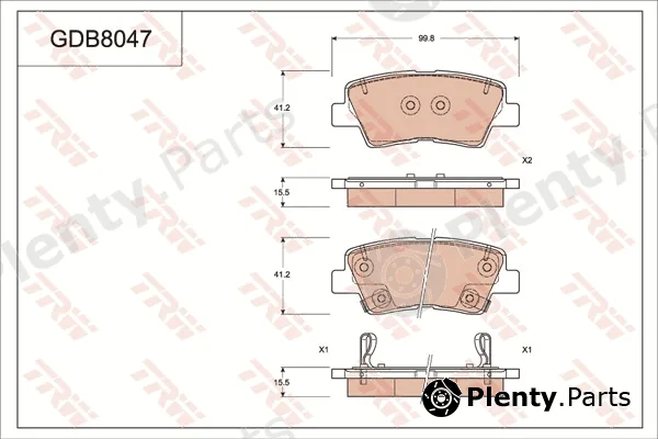 TRW GDB8047 — Brake Pad Set, disc brake