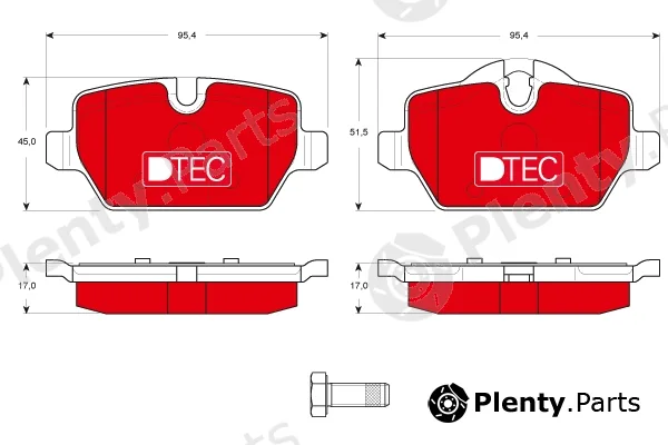 TRW GDB1612DTE — Brake Pad Set, disc brake DTEC COTEC