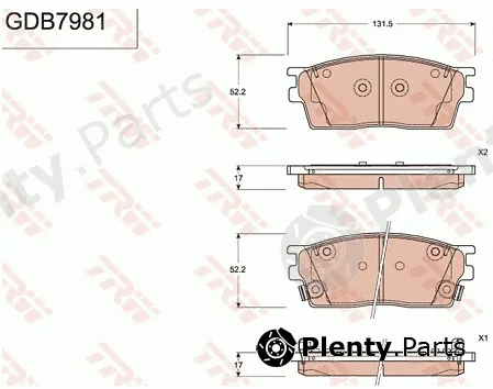 TRW GDB7981 — Brake Pad Set, disc brake