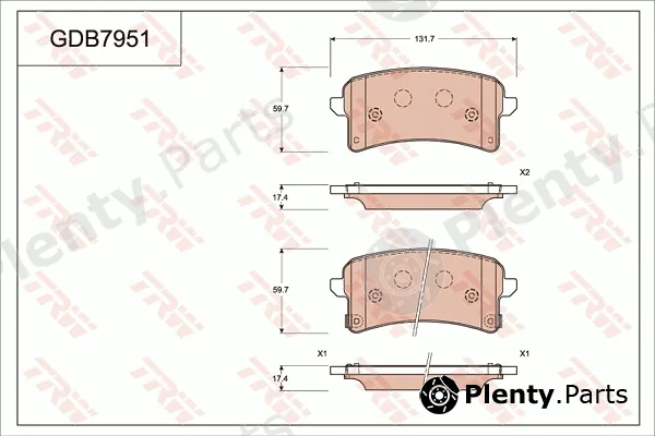 TRW GDB7951AT — Brake Pad Set, disc brake ATEC