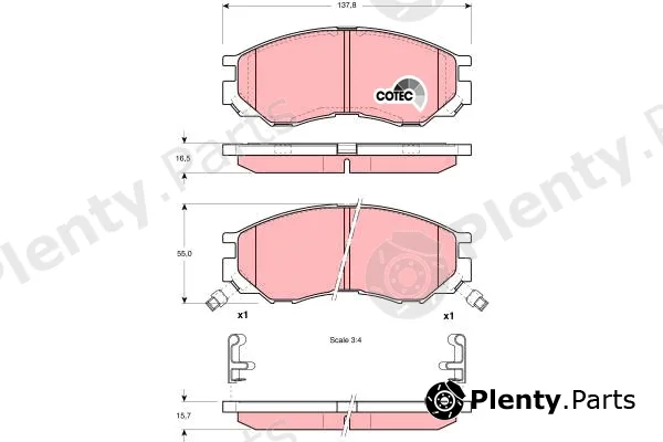 TRW GDB1286AT — Brake Pad Set, disc brake ATEC