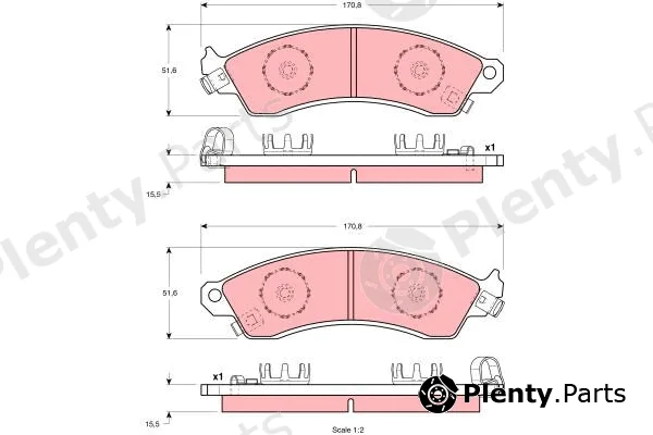 TRW GDB1226 — Brake Pad Set, disc brake