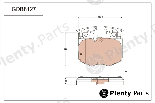 TRW GDB8127 — Brake Pad Set, disc brake