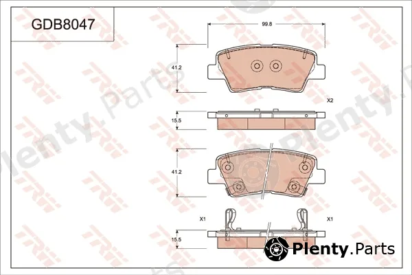 TRW GDB8047AT — Brake Pad Set, disc brake ATEC