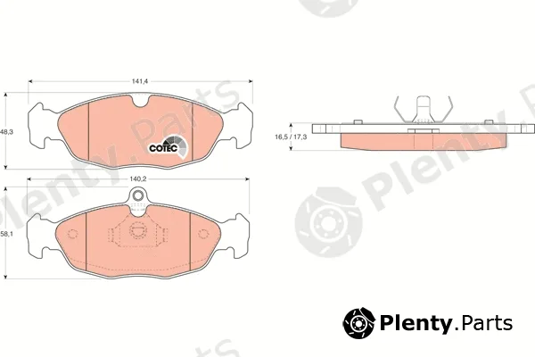 TRW GDB1040 — Brake Pad Set, disc brake COTEC