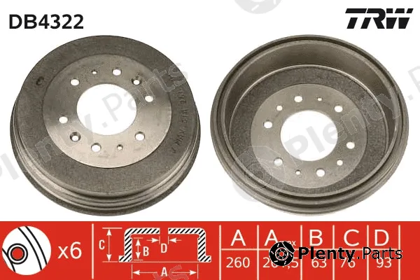 TRW DB4322 — Brake Drum