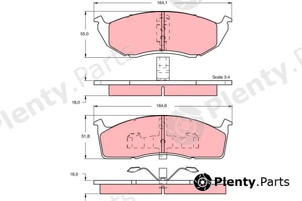 TRW GDB1244 — Brake Pad Set, disc brake