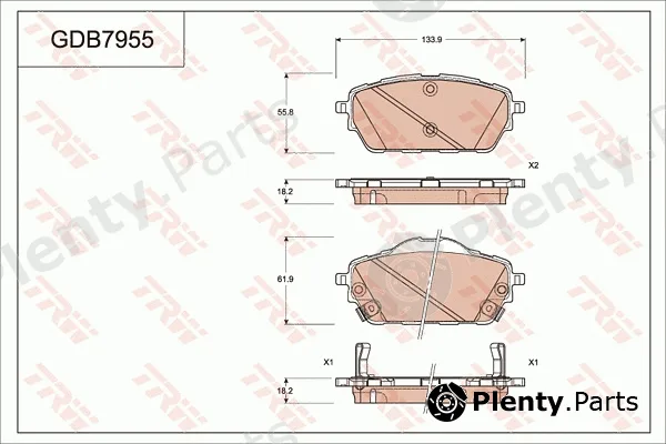 TRW GDB7955 — Brake Pad Set, disc brake