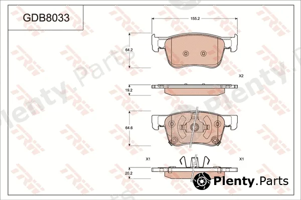 TRW GDB8033 — Brake Pad Set, disc brake