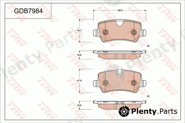 TRW GDB7984AT — Brake Pad Set, disc brake ATEC