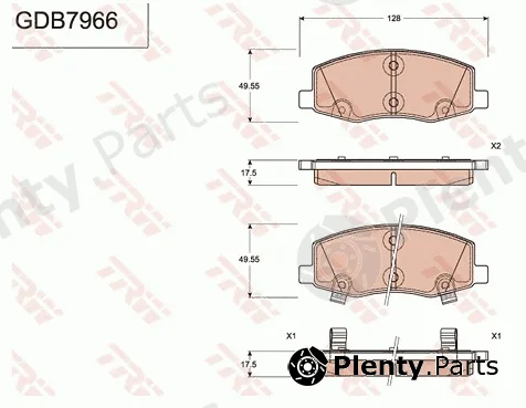 TRW GDB7966 — Brake Pad Set, disc brake