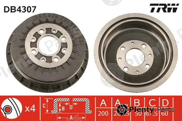 TRW DB4307 — Brake Drum