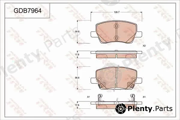 TRW GDB7964AT — Brake Pad Set, disc brake ATEC