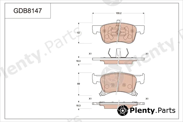 TRW GDB8147DT — Brake Pad Set, disc brake DTEC COTEC