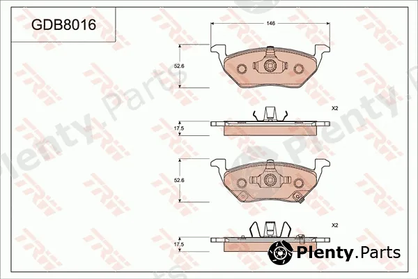 TRW GDB8016 — Brake Pad Set, disc brake