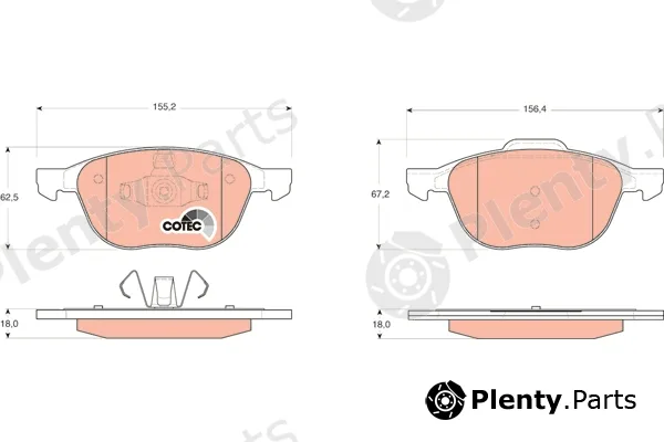 TRW GDB1583AT — Brake Pad Set, disc brake ATEC