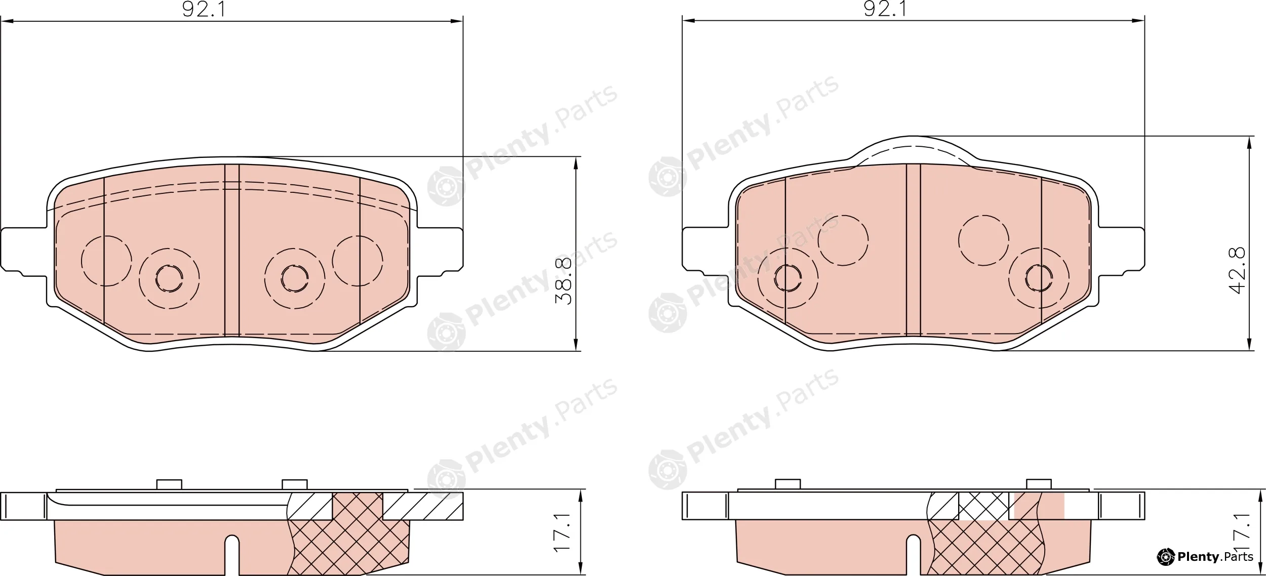 TRW GDB8371AT — Brake Pad Set, disc brake ATEC