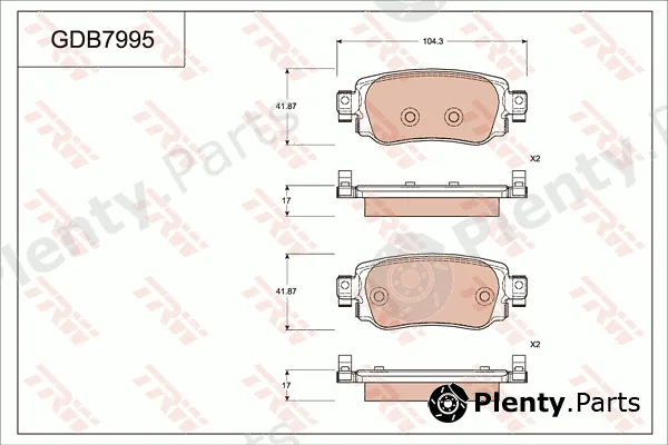 TRW GDB7995AT — Brake Pad Set, disc brake ATEC