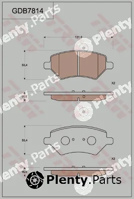 TRW GDB7814AT — Brake Pad Set, disc brake ATEC