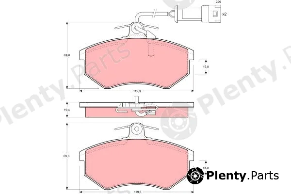 TRW GDB404 — Brake Pad Set, disc brake