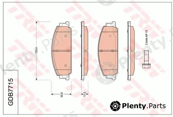 TRW GDB7715DT — Brake Pad Set, disc brake DTEC COTEC