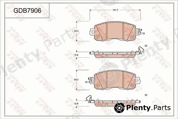 TRW GDB7906 — Brake Pad Set, disc brake
