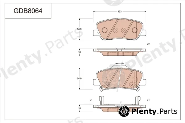 TRW GDB8064 — Brake Pad Set, disc brake