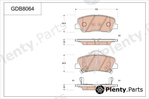 TRW GDB8064AT — Brake Pad Set, disc brake ATEC