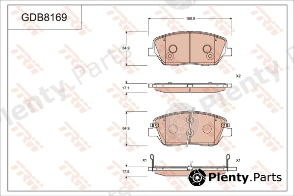TRW GDB8169 — Brake Pad Set, disc brake